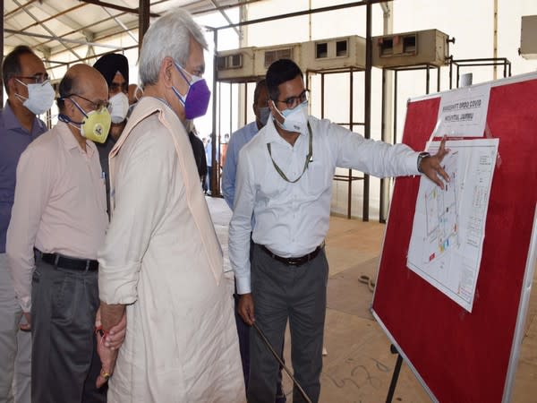 Lieutenant Governor of Jammu and Kashmir Manoj Sinha at Government Medical College (Photo/ANI)