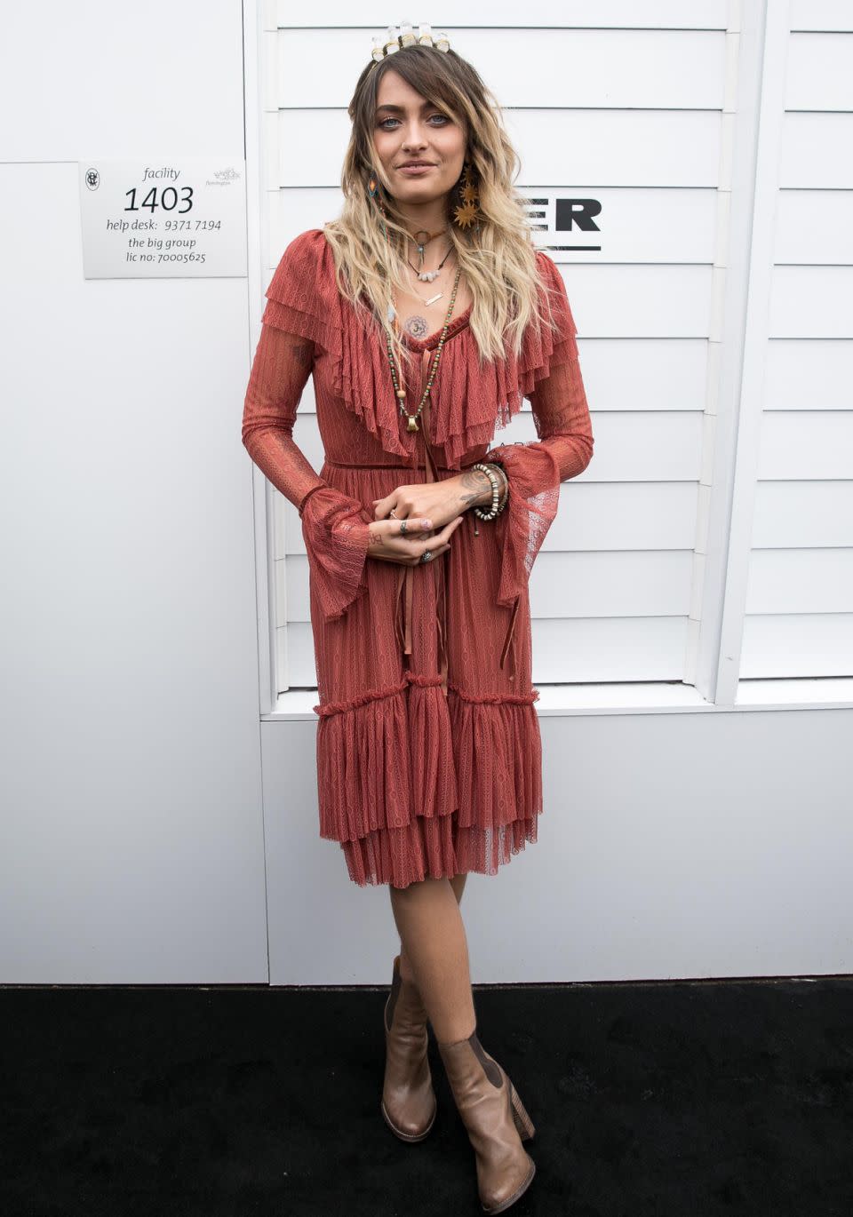 Paris Jackson went for a boho-chic look at the Melbourne Cup. Source: Media Mode