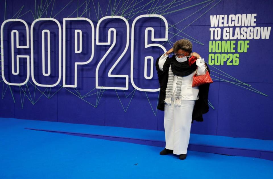 Mia Mottley arrives for the Cop26 summit (Phil Noble/PA) (PA Wire)