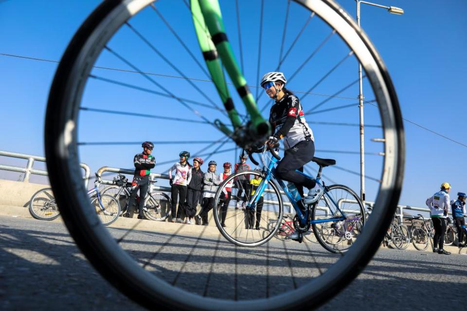 bike wheel at daily practice, Kabul