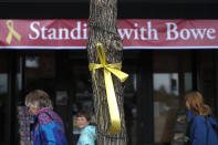 This June 21, 2013 file photo shows a yellow ribbon honoring captive U.S. Army Sgt. Bowe Bergdahl tied to a tree in Hailey, Idaho. The nearly five-year effort to free the only American soldier held captive in Afghanistan is scattered among numerous federal agencies with a loosely organized group of people working on it mostly part time, according to two members of Congress and military officials involved in the effort. An ever-shrinking U.S. military presence in Afghanistan has re-focused attention on efforts to bring home Bergdahl, who has been held by the Taliban since June 30, 2009. (AP Photo/Jae C. Hong, File)