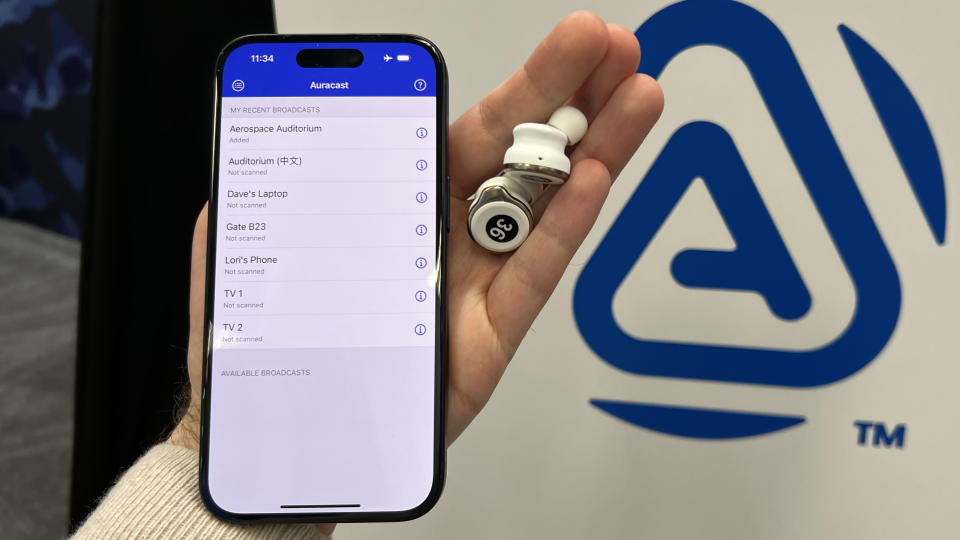 Bluetooth Auracast app in use on an iPhone