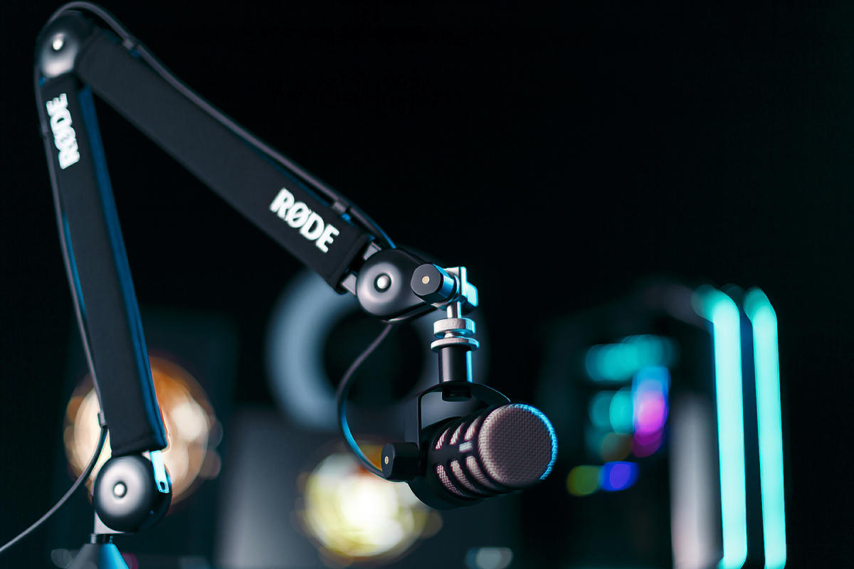 Rode's PSA1+ boom arm works with small mics and cameras too