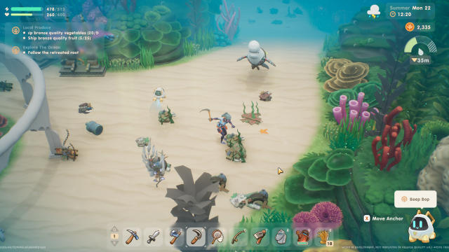 Screengrab of in-game underwater diving feature