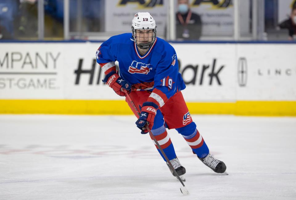 Cutter Gauthier, projected to be a top pick in 2022 NHL draft.