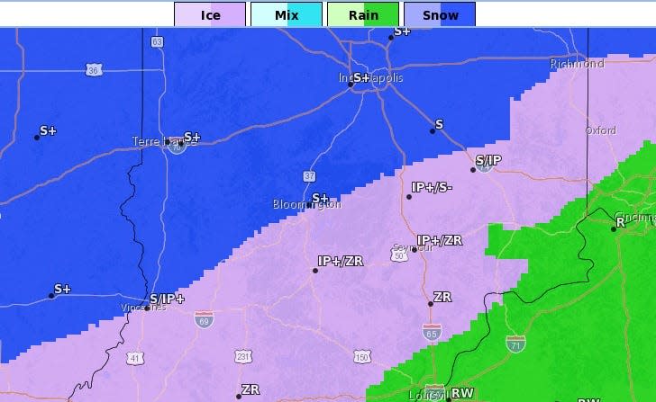 A winter storm is expected to dump up to 8 inches of snow onto parts of Monroe County, on top of freezing rain and sleet, the National Weather Service predicts.