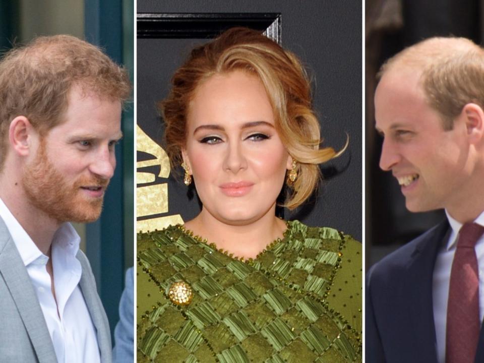 Entscheidet sich Adele für Prinz Harry (l.) oder Prinz William? (Bild: [M] Sarnia/Tinseltown/Mr Pics/Shutterstock.com)