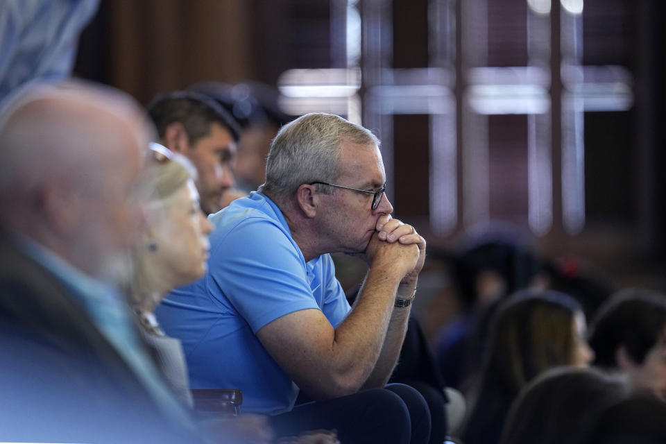 Members of the general public attend day three of the impeachment trial for Texas Attorney General Ken Paxton in the Senate Chamber at the Texas Capitol, Thursday, Sept. 7, 2023, in Austin, Texas. (AP Photo/Eric Gay)