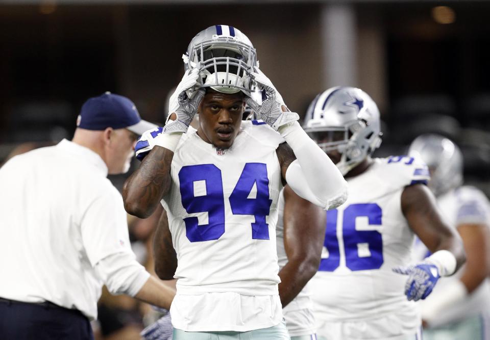 The Cowboys' Randy Gregory is back in the league after sitting out the entire 2017 season due to suspension. (AP) 