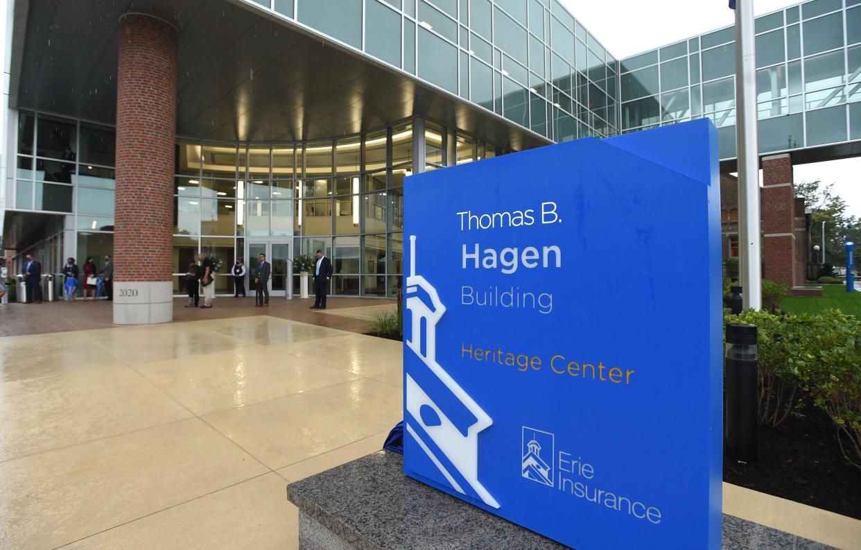 The new $147 million Thomas B. Hagen Building at Erie Insurance in downtown Erie was unveiled Sept. 15, 2021.