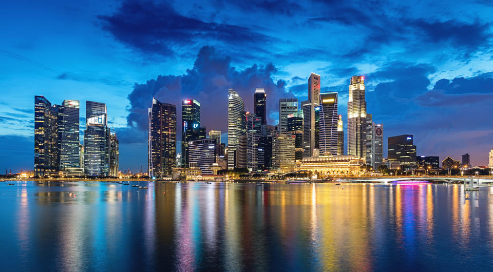 Vista panorámica del distrito financiero de Singapore. Foto: Getty Image. 