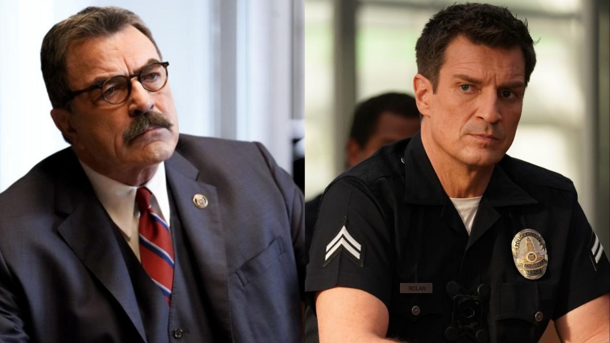  Nathan Fillion in The Rookie and Tom Selleck in Blue Bloods. 