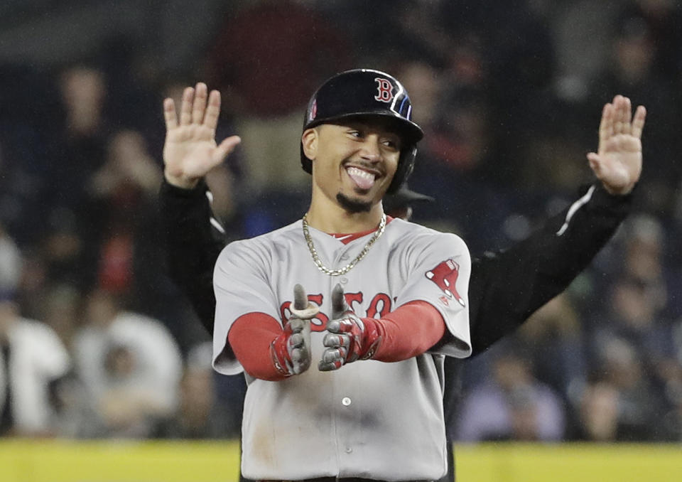 Mookie Betts could win the AL MVP this season. (AP)