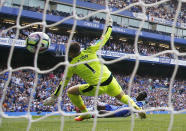 Football Soccer Britain - Chelsea v Burnley - Premier League - Stamford Bridge - 27/8/16 Chelsea's Victor Moses scores their third goal Reuters / Eddie Keogh Livepic EDITORIAL USE ONLY. No use with unauthorized audio, video, data, fixture lists, club/league logos or "live" services. Online in-match use limited to 45 images, no video emulation. No use in betting, games or single club/league/player publications. Please contact your account representative for further details.