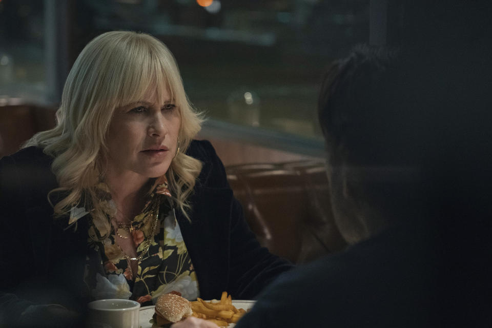 This image released by Apple TV shows Patricia Arquette in a scene from "High Desert," a series directed by Jay Roach. (Hilary Bronwyn Gayle/Apple via AP)