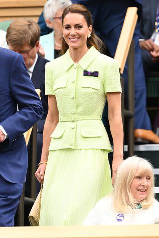 <p>Karwai Tang/WireImage</p> Kate Middleton attends Wimbledon 2023
