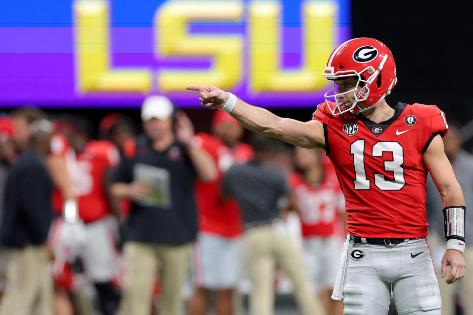 Stetson Bennett and the Georgia Bulldogs dispatched LSU, and the College Football Playoff is next. (Kevin C. Cox/Getty Images)