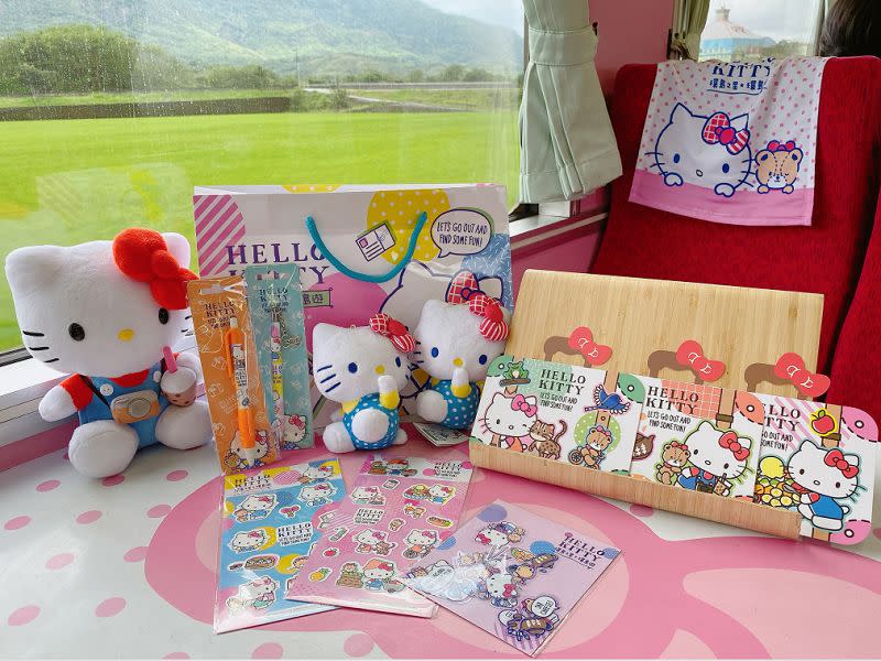 ▲只有車上才買得到的「環島之星」與Hello Kitty聯名週邊商品，最高祭出買一送一優惠。（圖／易遊網提供）