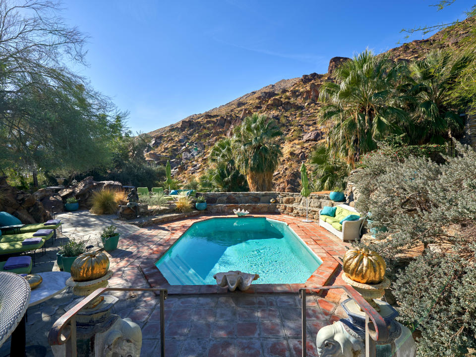 <p>The hillside home also boasts a pool and beautiful views of Palm Springs.</p>