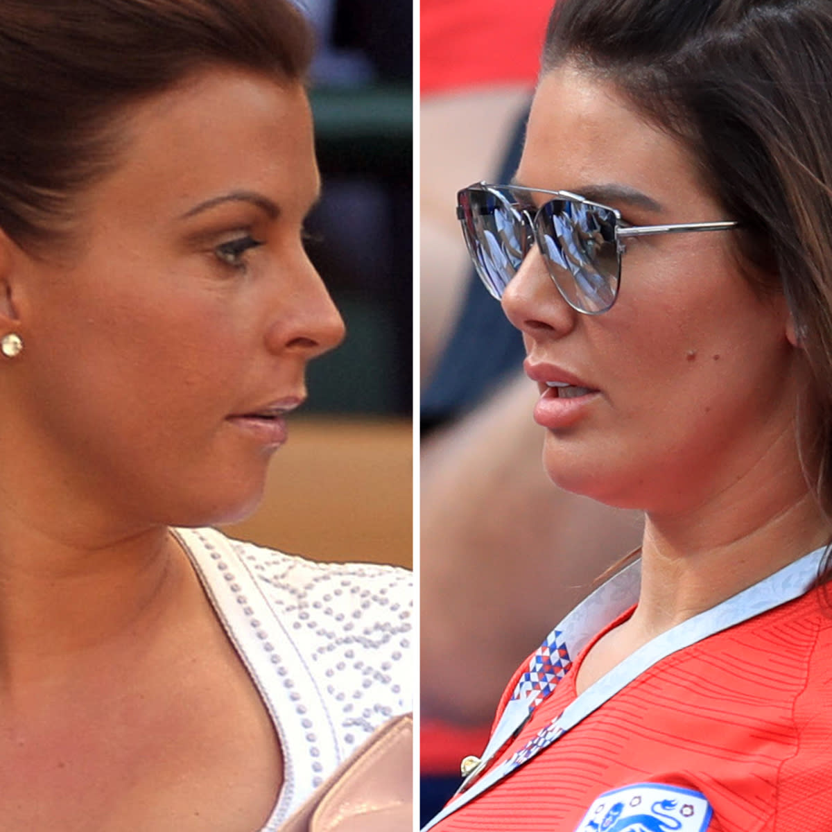 File photos of Coleen Rooney (left) who has accused Rebekah Vardy (right) of selling stories from her private Instagram account to the tabloids.