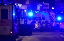 <p>Police attend to an incident on London Bridge in London, Britain, June 3, 2017. (Reuters/Hannah McKay) </p>