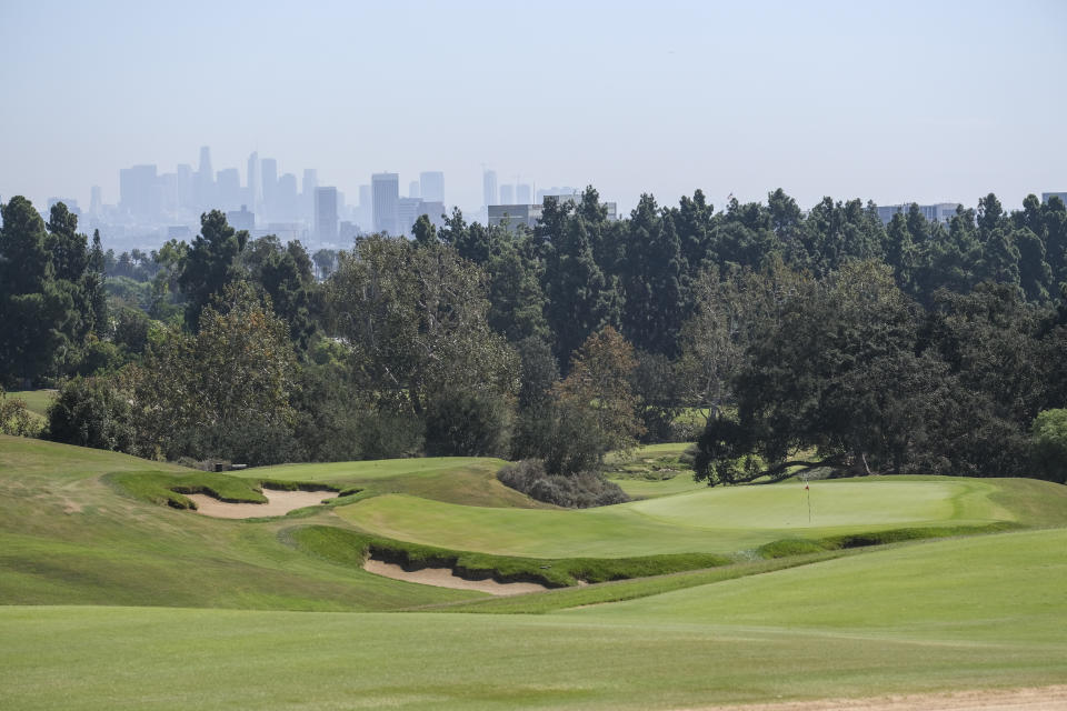 The 11th hole is seen at Los Angeles Country Club on Sept. 26, 2022, in Los Angeles. The Los Angeles Country Club is opening itself to the world's largest golf audiences with the arrival of the 123rd U.S. Open next week. For its first century of existence, the club and its two courses were rarely seen by anyone except its wealthy members. (AP Photo/Ringo H.W. Chiu)