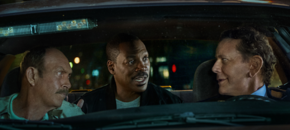 Reunited: John Ashton as Chief John Taggart, Eddie Murphy as Axel Foley, and Judge Reinhold as Billy Rosewood in the new ‘Beverly Hills Cop’ movie (Netflix)