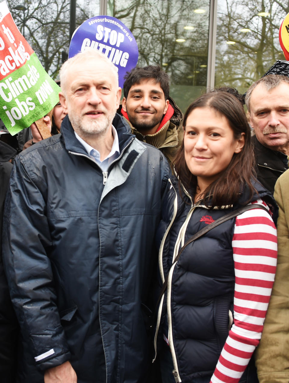 LONDON, ENGLAND - NOVEMBER 29:  Jeremy Corbyn (L), Leader of the Labour Party, and Lisa Nandy, Shadow Secretary of State for Energy and Climate Change,  attend The People's March for Climate, Justice and Jobs ahead of COP21 on November 29, 2015 in London, England.  (Photo by David M. Benett/Dave Benett/Getty Images)