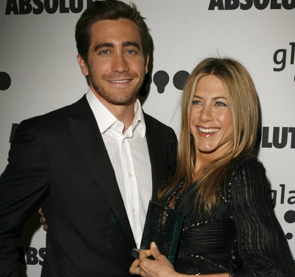 Jake Gyllenhaal and Jennifer Aniston starred in 'The Good Girl' in 2004. (Getty Images)