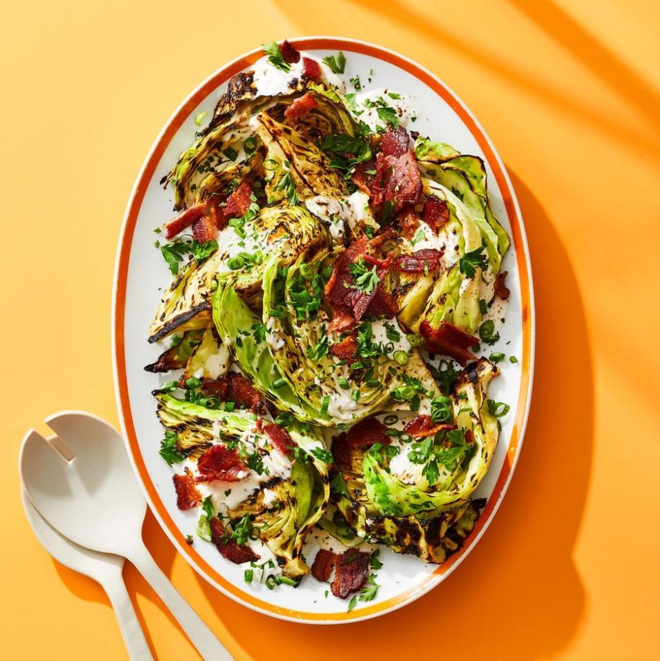 Grilled Cabbage Wedges with Creamy Caraway Dressing