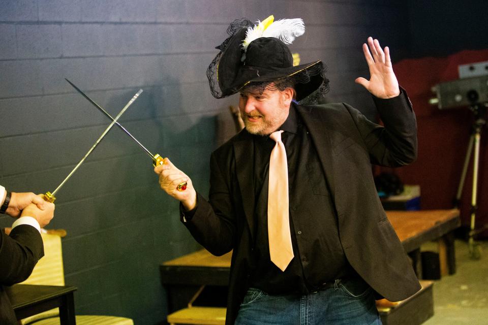 Michael Clarkson has most of Peter Cook's parts in The Acting Ensemble's production of the 1960 British sketch revue "Beyond the Fringe" that the Mishawaka theater will present Jan. 21-30, 2022.