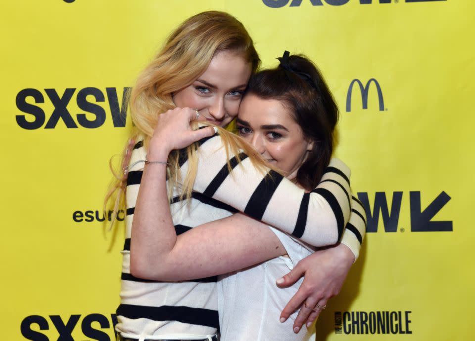 So close! Maisie and Sophie are serious friendship goals. Source: Getty