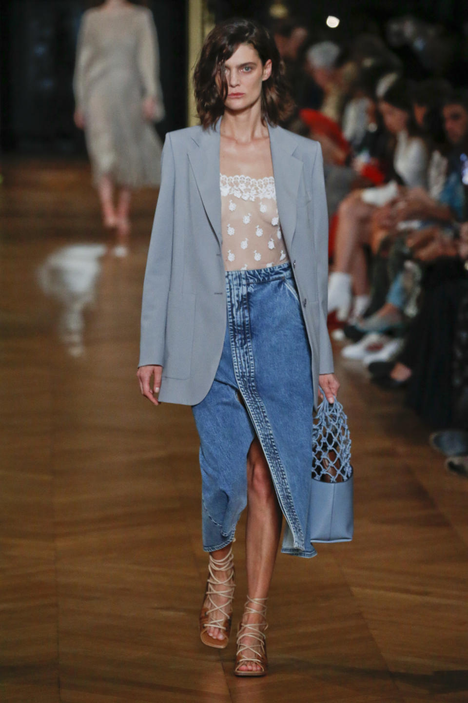 PARIS, FRANCE - SEPTEMBER 30: A model walks the runway during the Stella McCartney Ready to Wear Spring/Summer 2020 fashion show as part of Paris Fashion Week on September 30, 2019 in Paris, France. (Photo by Victor VIRGILE/Gamma-Rapho via Getty Images)