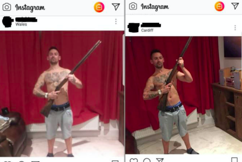 Davison posted abusive anti-Muslim messages online alongside topless photos of himself holding a fake shotgun 