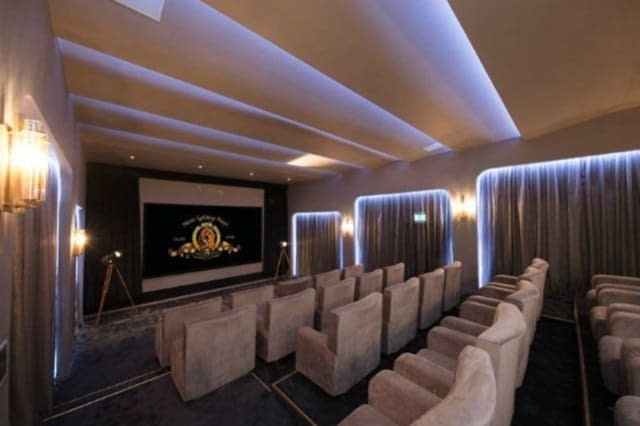 The cinema at the Denham flat