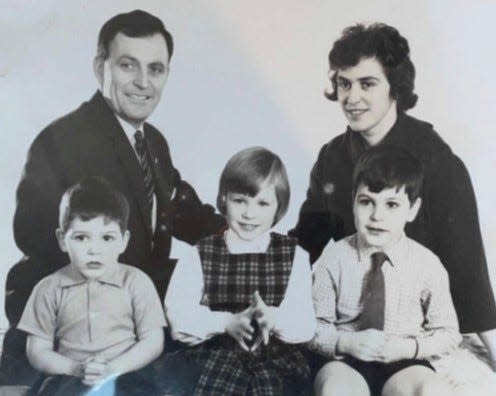 A photo from the mid-to-late '60s of Stuart and Jill Briscoe and their three kids: Pete, Judy and Dave.