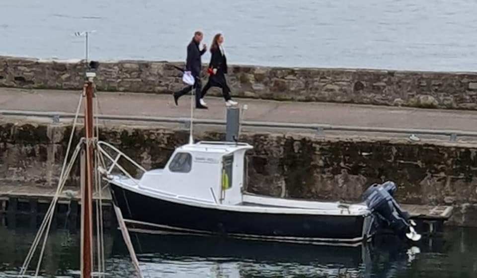 They took their fish supper to the harbourside as they used to as students. (Irene Bett)