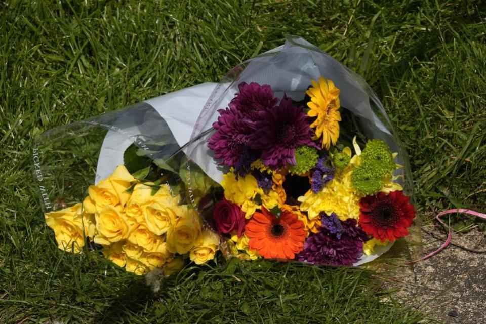 Bradford Telegraph and Argus: Flowers left outside the house