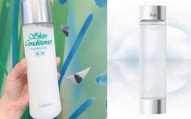 ALBION健康化妝水健康化妝水330ml／2,800元，165ml／1,650元； 110ml／1,150元、IPSA逆齡角質發光精露150ml／2,200元