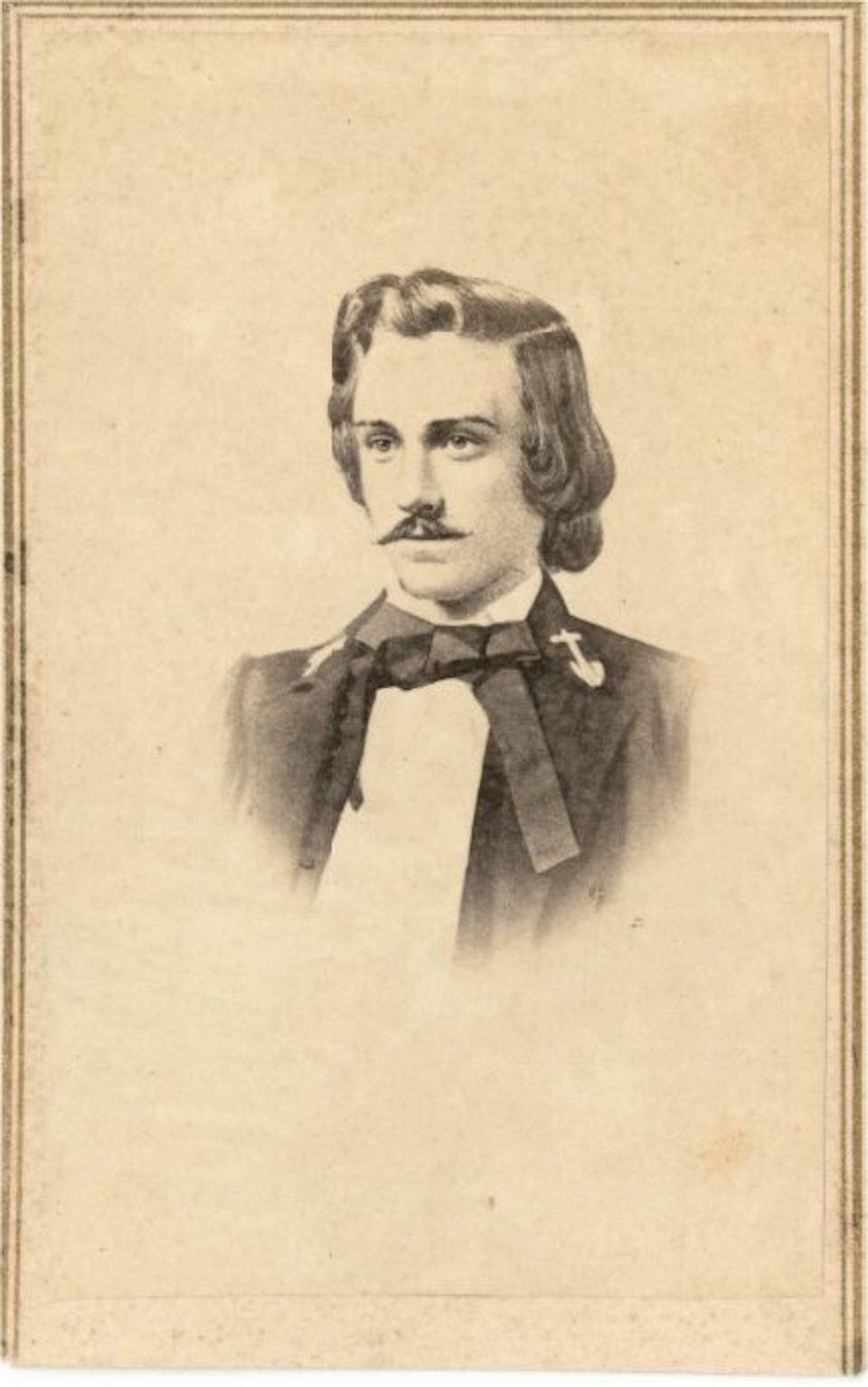 Lt. Charles W. Read, pictured in 1860 while still in the Union Navy. According to a classmate at the Naval Academy “… he racked up a prodigious number of demerits for fighting, profanity, failure to pass room inspection, and other infractions. His lack of discipline and his single-minded self-assurance came close to ending his naval career before it began.”