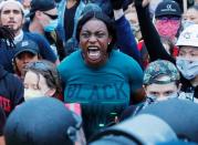 A rally following the death in Minneapolis police custody of George Floyd, in Boston