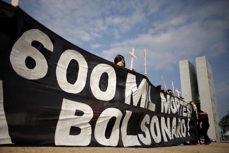 FILE PHOTO: Tribute to Brazil's COVID-19 victims and protest against President Bolsonaro in Brasilia