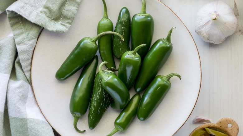 jalapeno peppers on plate