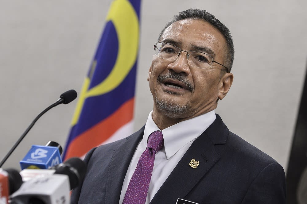 Foreign Affairs Minister Datuk Seri Hishammuddin Hussein speaks during a press conference at Parliament in Kuala Lumpur July 15, 2020. ― Picture by Miera Zulyana