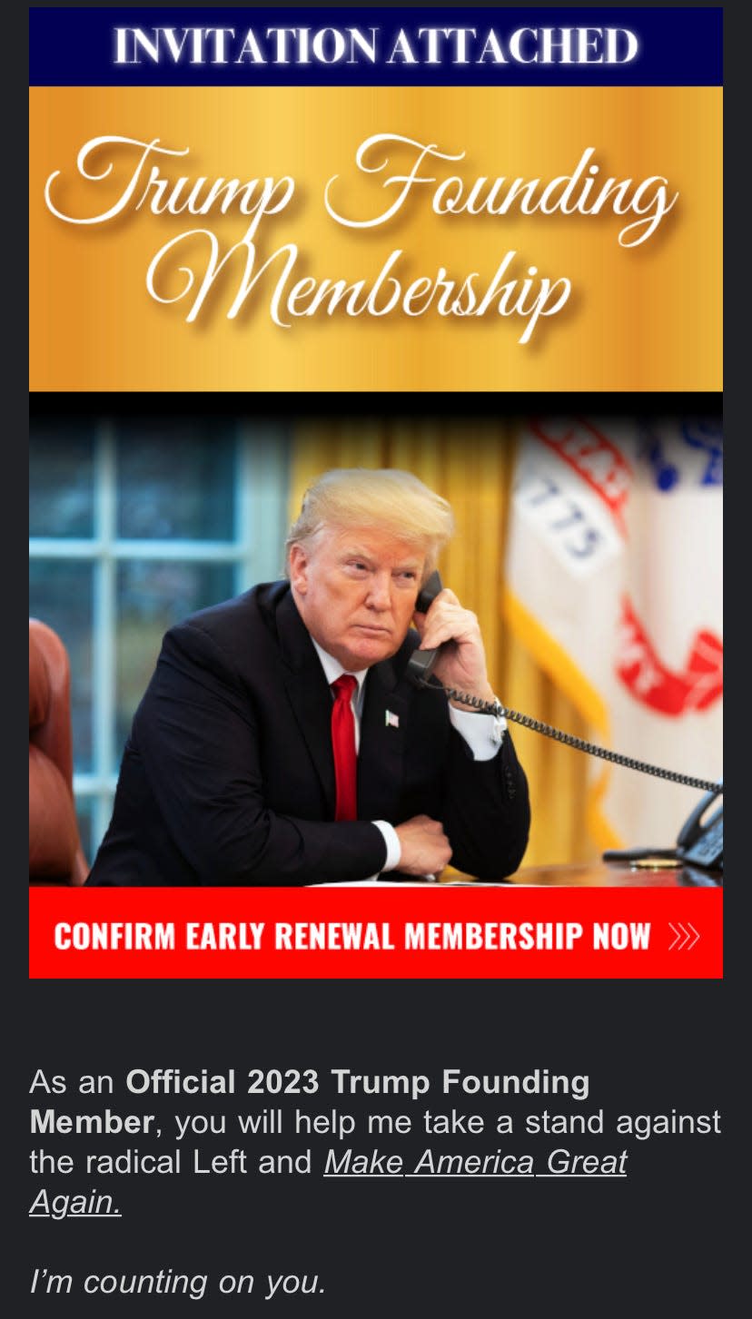 Trump fundraising membership image