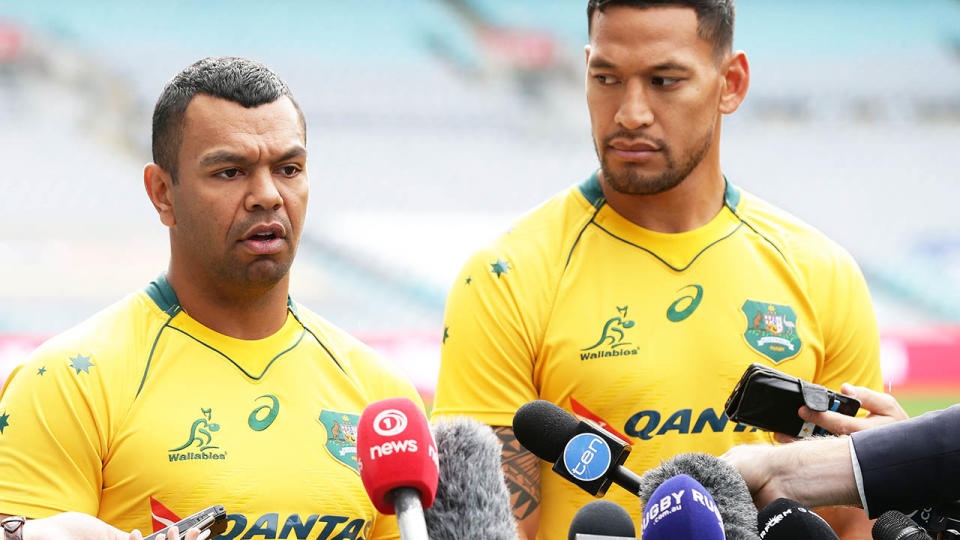 Kurtley Beale and Israel Folau. (Photo by Matt King/Getty Images)