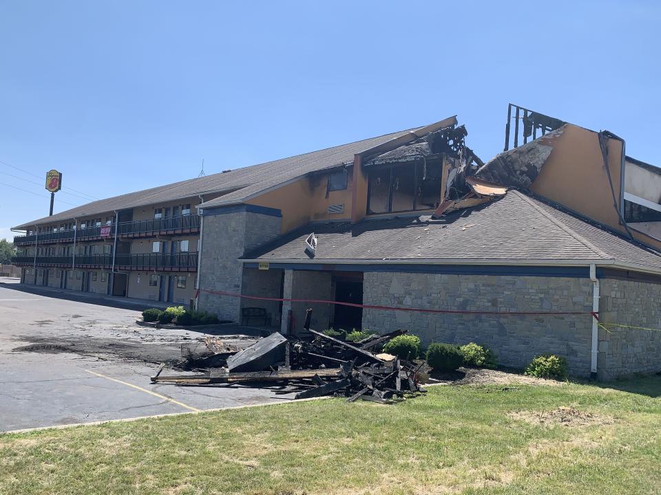 The aftermath of the overnight fire at the Super 8 Motel in Vandalia