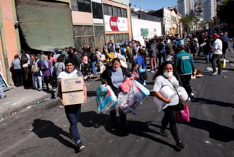 Protest against Chile's state economic model in Valparaiso