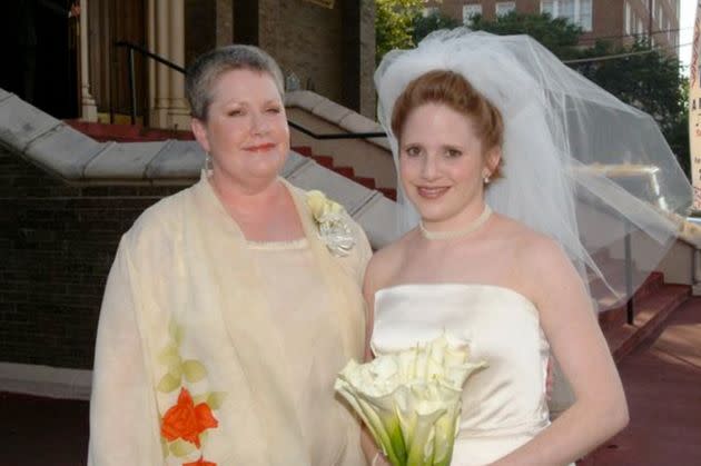 The author with her mother on the author's wedding day in 2003.