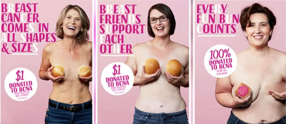 Ten cancer survivors went topless in photos for the campaign. Source: Facebook/Sunrise